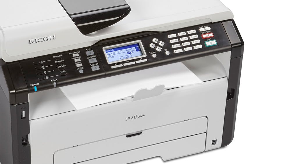 SP 213SFNw Black and White Laser Multifunction Printer