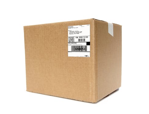 large box with shipping label