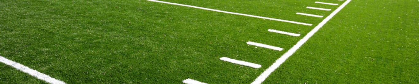 Line markers on football field
