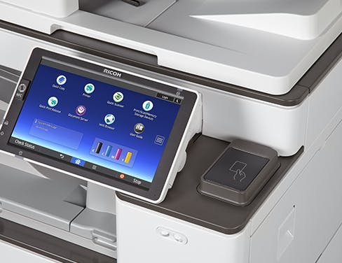 Close up of smart panel on printer