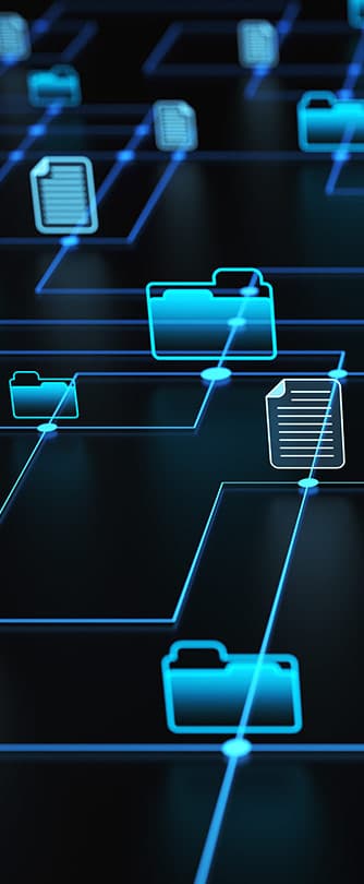digital illustration of files & file folders connectivity