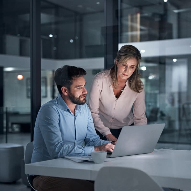 business man and woman meeting