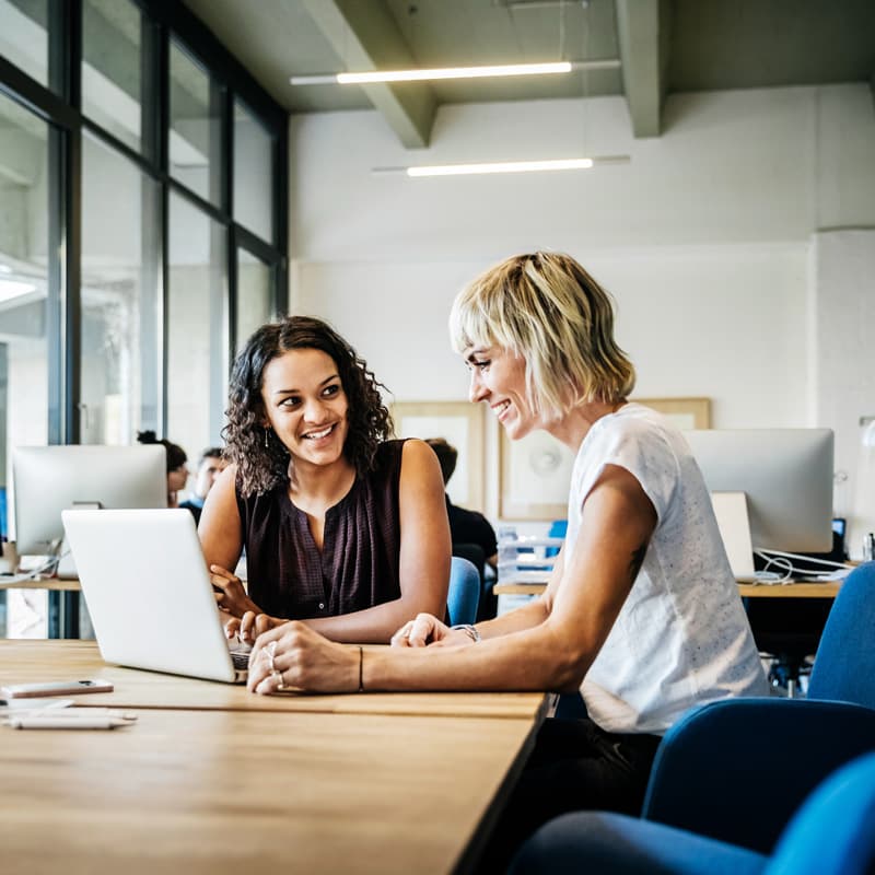 Woman looking at computer