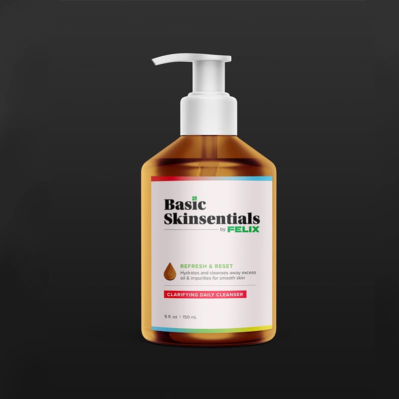 Bottle of product with a pump top and branded label