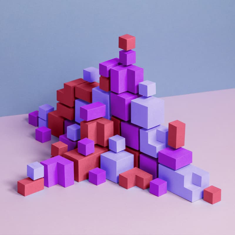Stack of colored blocks