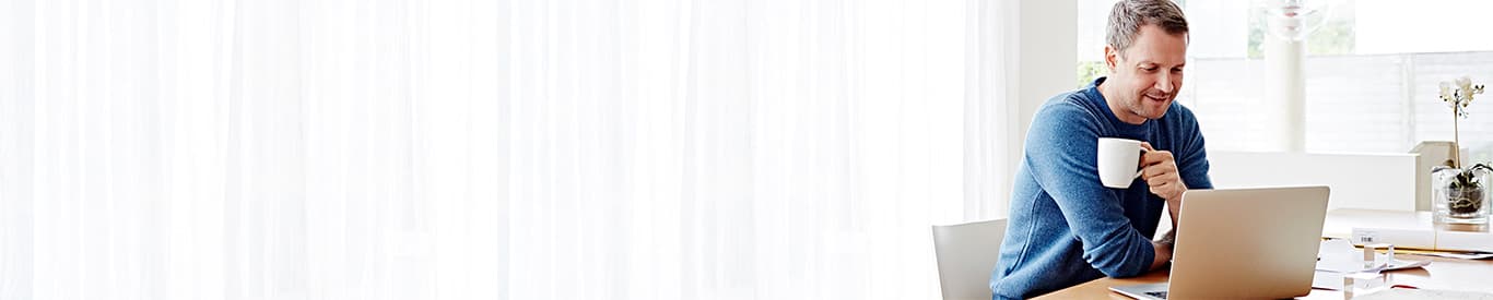 man working from home