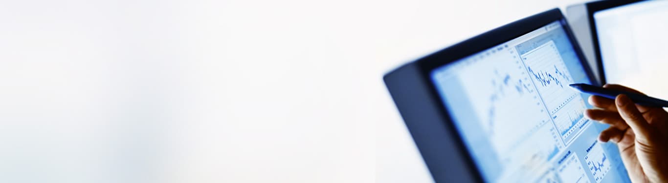 Close Up Of Business Employee Showing Data On Screen