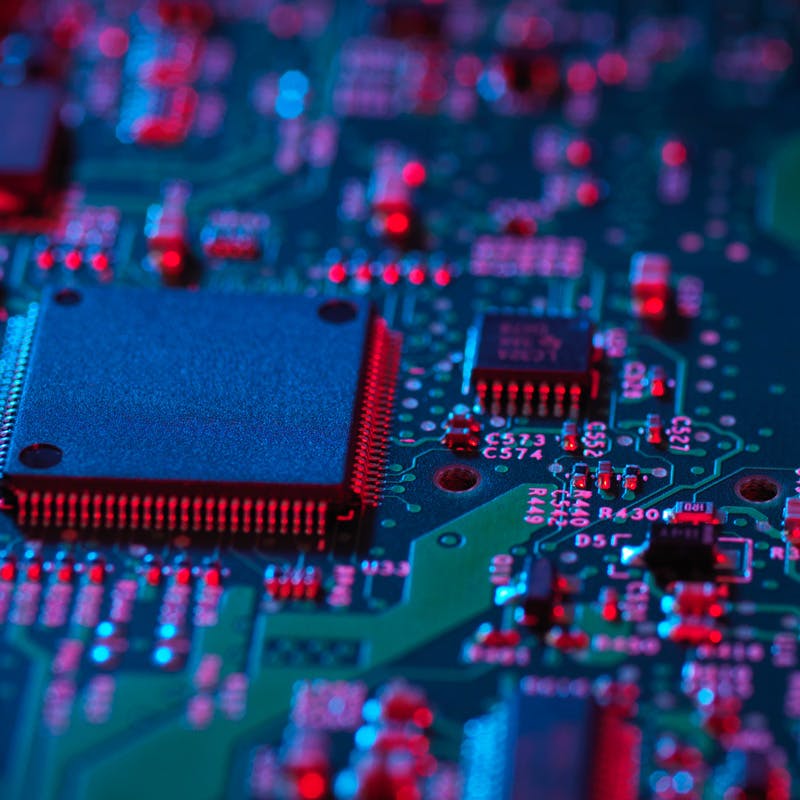 Close up image of circuit board.