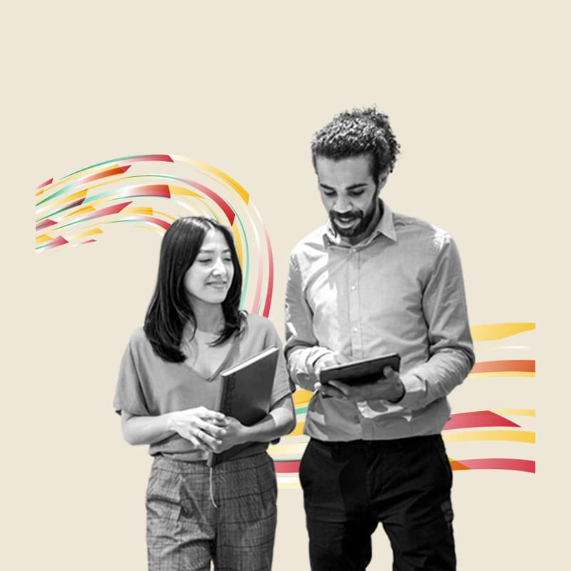 Process Automation concept of two people working with tablets in their hand