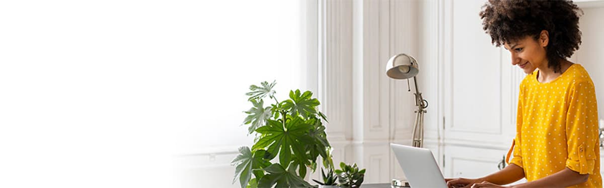 woman working remotely