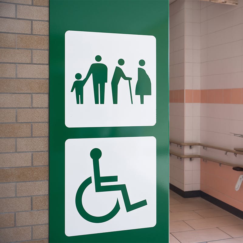 Way finding signage of accessibility 