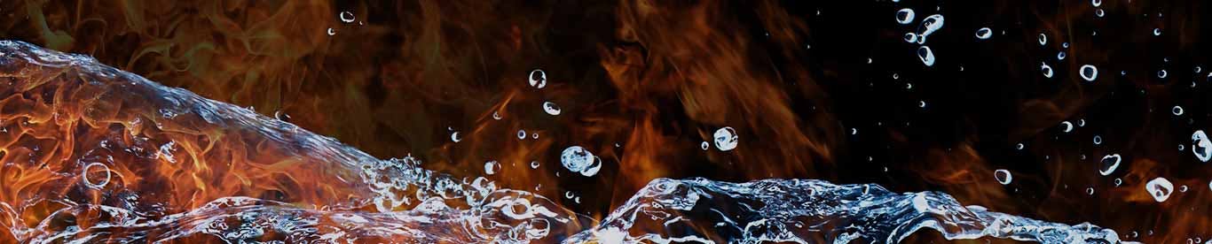 water and flames