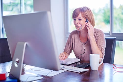 Woman looking at computer
