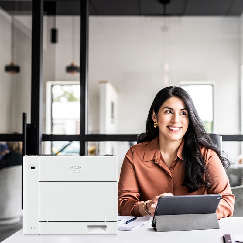 A color printer ideal for small workspaces