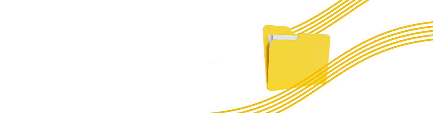 A yellow folder standing upright with documents inside, symbolizing document management and organization for an agile workforce.
