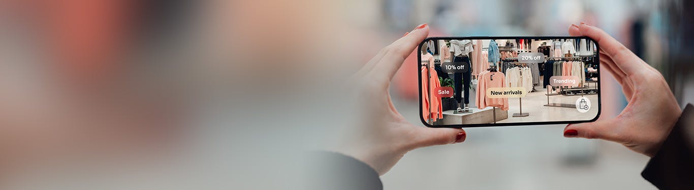 Augmented Reality Retail Marketing Concept on a mobile phone