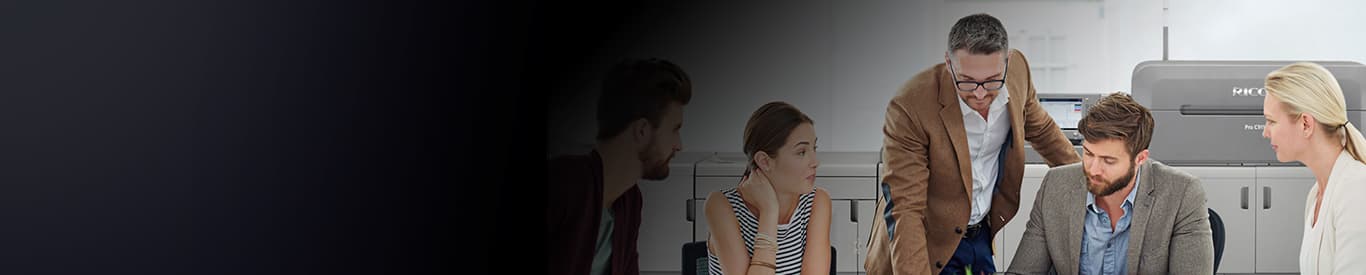 Ricoh printer on black background