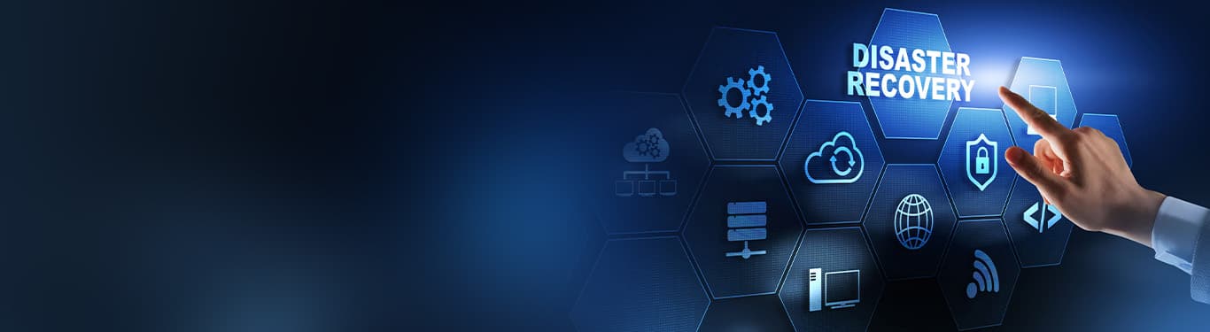 Businessman pressing recovery on virtual screen